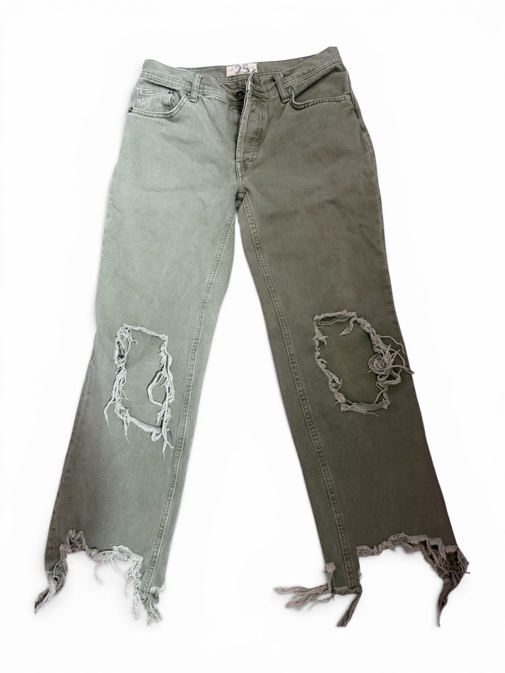 We the Free Maggie Mid Rise Ankle Cropped Jeans Raw Hem Button Fly